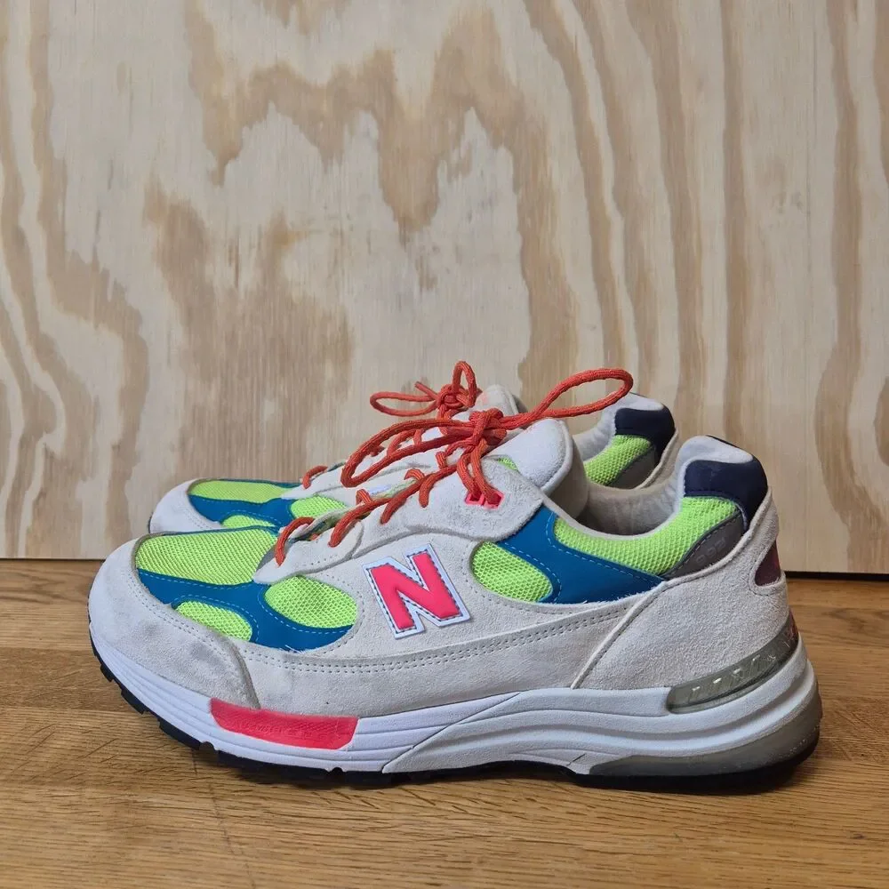 New Balance 992 Made in USA White Neon M992DA Men's 11 D Sneakers